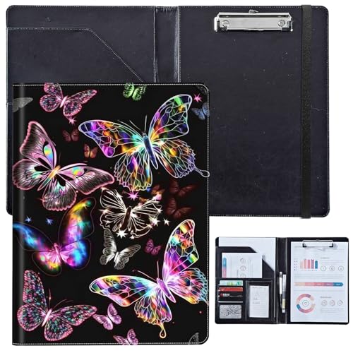 PU-Leder-Portfolio für Damen, Lebenslauf-Mappe für Vorstellungsgespräche, professioneller Business-Organizer mit Dokumentenhalter, Kartenfächern und Stiftschlaufe, passend für Klemmbrett im A4-Format PU-Leder-Portfolio für Damen, Lebenslauf-Mappe für Vorstellungsgespräche, professioneller Business-Organizer mit Dokumentenhalter, Kartenfächern und Stiftschlaufe, passend für Klemmbrett im A4-Format von BVCLKJPOI