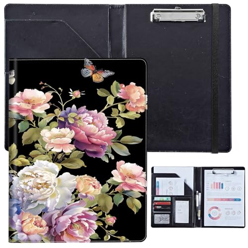 PU-Leder-Portfolio für Damen, Lebenslauf-Mappe für Vorstellungsgespräche, professioneller Business-Organizer mit Dokumentenhalter, Kartenfächern und Stiftschlaufe, passend für Klemmbrett im A4-Format PU-Leder-Portfolio für Damen, Lebenslauf-Mappe für Vorstellungsgespräche, professioneller Business-Organizer mit Dokumentenhalter, Kartenfächern und Stiftschlaufe, passend für Klemmbrett im A4-Format von BVCLKJPOI