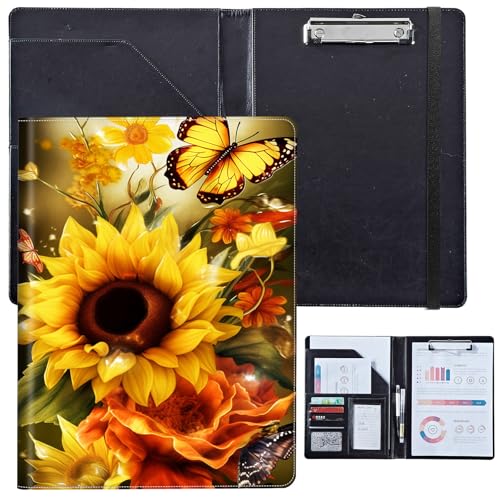 PU-Leder-Portfolio für Damen, Lebenslauf-Mappe für Vorstellungsgespräche, professioneller Business-Organizer mit Dokumentenhalter, Kartenfächern und Stiftschlaufe, passend für Klemmbrett im A4-Format PU-Leder-Portfolio für Damen, Lebenslauf-Mappe für Vorstellungsgespräche, professioneller Business-Organizer mit Dokumentenhalter, Kartenfächern und Stiftschlaufe, passend für Klemmbrett im A4-Format von BVCLKJPOI