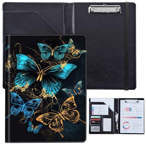 PU-Leder-Portfolio für Damen, Lebenslauf-Mappe für Vorstellungsgespräche, professioneller Business-Organizer mit Dokumentenhalter, Kartenfächern und Stiftschlaufe, passend für Klemmbrett im A4-Format PU-Leder-Portfolio für Damen, Lebenslauf-Mappe für Vorstellungsgespräche, professioneller Business-Organizer mit Dokumentenhalter, Kartenfächern und Stiftschlaufe, passend für Klemmbrett im A4-Format von BVCLKJPOI