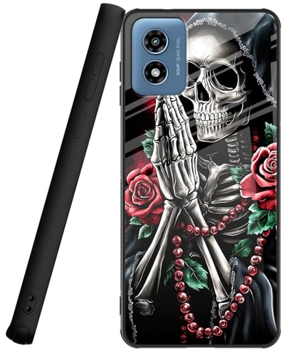 Schutzhülle für Moto G Play 4G 2024, 16,5 cm (6,5 Zoll), rundum stoßfeste Ecken, Glasrückseite, kratzfeste Handyhülle, schlanke, weiche TPU-Stoßdämpfer-Schutzhülle für G Play 4G 2024, für Damen und von BVCLKJPOI