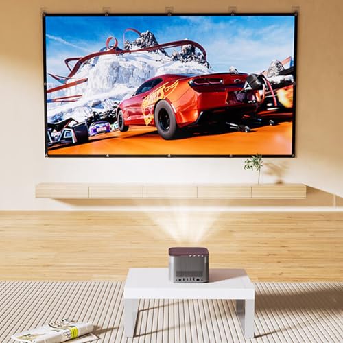 Faltbare Anti-Knitter-Projektionsleinwand, HD-Filmleinwand, Wand-/Deckenmontage, Projektor-Filmleinwände, Zusammenklappbares Heimkino, Tragbar, for Drinnen Und Draußen(60"(16:9)) von BVDHASDBT