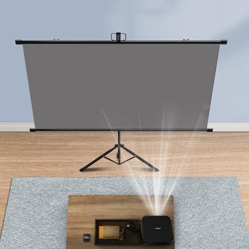 HD-Filmleinwand, Projektorleinwand Mit Ständer, Herunterziehbare Manuelle Projektorleinwand, Verdicktes Stativ, for Heimkino, Film, Büro, Spielprojektionsleinwand(72"(16:9)) von BVDHASDBT