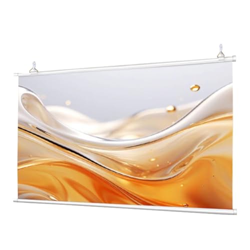 Herunterziehbare Manuelle Projektionsleinwand, Tragbare Projektionsleinwand, Projektionsleinwand, Wand-/Deckenmontage, Perfekt for Heimkino-TV(72"(16:9)) von BVDHASDBT