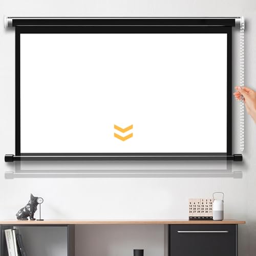 Manuell Herunterziehbare Projektionsleinwand, Einziehbare Projektionsleinwand Zur Wand-/Deckenmontage, Knitterfrei, Leicht, HD-Filmleinwand for Den Filmabend Im Garten(60"(4:3)) von BVDHASDBT