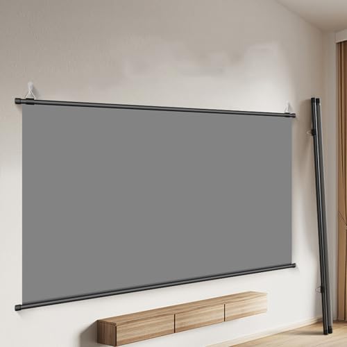 Manuelle Projektionsleinwand for Herunterziehen, Unterstützt Front- Und Rückprojektion An Wand/Decke, Tragbare Projektionsleinwand, Perfekt for Heimkino-TV(72"(4:3)) von BVDHASDBT
