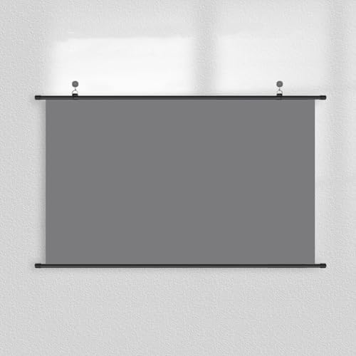 Manuelle Projektionsleinwand for Herunterziehen, tragbare Projektionsleinwand, an der Wand/Decke montierte HD-Filmleinwand, Projektionsleinwand, for den Filmabend im Hinterhof(60"(16:9)) von BVDHASDBT