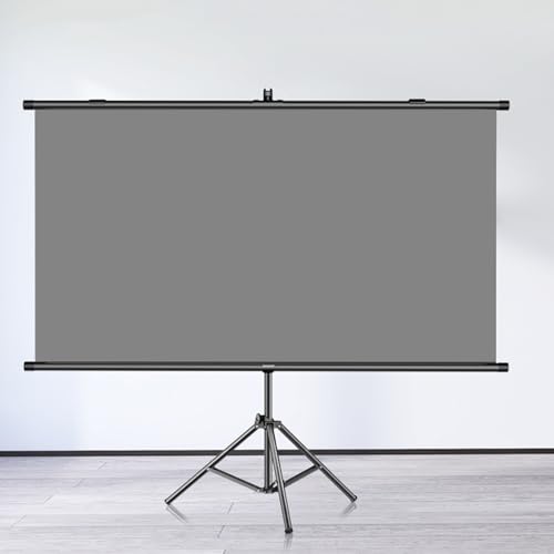 Mobile Filmleinwand, Projektor-Bildschirm mit Ständer, Knopfverschluss, die Höhe kann frei eingestellt Werden, leicht for Camping-Partys, Heimkino im Hinterhof(72"(16:9)) von BVDHASDBT