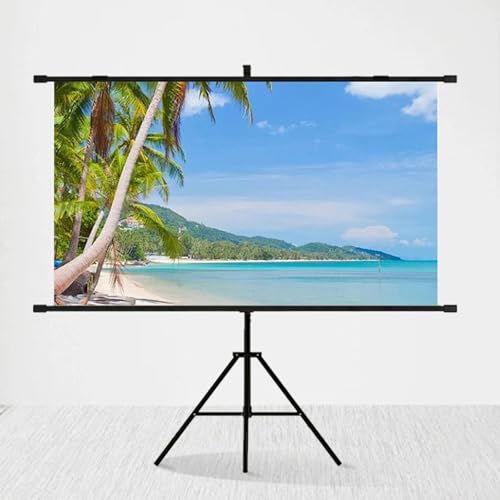 Mobile Filmleinwand, Tragbare Projektorleinwand, Herunterziehbare Manuelle Projektorleinwand, Knitterfrei, Leicht, for Heimkino, Kino, Büro(72"(16:9)) von BVDHASDBT