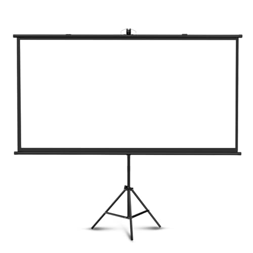 Projektor-Leinwand mit Ständer, tragbare Projektor-Leinwand, faltenfrei, leicht, mit automatischer Verriegelung, für Heimkino, Kino, Büro (60 Zoll (16:9)) von BVDHASDBT
