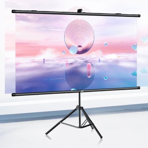 Projektorleinwand Mit Ständer, Hängedesign Mit Auto Lock HD-Filmleinwand, Mobile Filmleinwand for Heimkino-Partys Im Garten, Filmabende(72"(4:3)) von BVDHASDBT