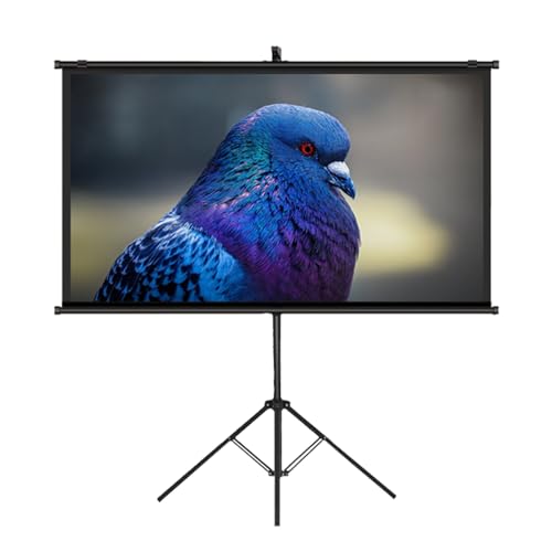 Projektorleinwand Mit Ständer, Knitterfreie, Leichte, Tragbare Projektor-Filmleinwände, HD-Filmleinwand, Perfekt for Heimkino-Fernseher(72"(16:9)) von BVDHASDBT