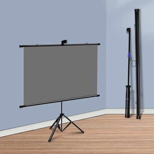 Projektorleinwand Mit Ständer, Mobile Filmleinwand, Knitterfreie, Leichte Mobile Filmleinwand, for Campingpartys, Heimkino Im Hinterhof(72"(16:9)) von BVDHASDBT