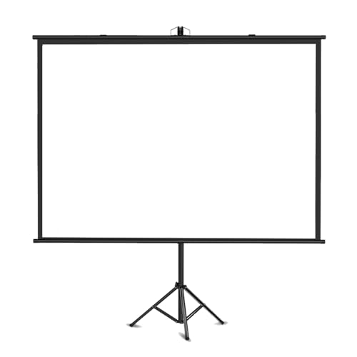 Projektorleinwand Mit Ständer, Tragbare Projektor-Filmleinwände, Herunterziehbare Manuelle Projektorleinwand, for Campingpartys, Heimkino Im Hinterhof(72"(4:3)) von BVDHASDBT