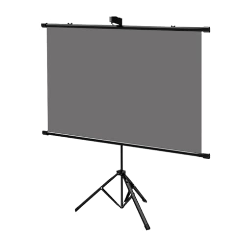 Projektorleinwand Mit Ständer, Tragbare Projektorleinwand, Mobile Filmleinwand, Wand-/Deckenmontage Mit Automatischer Verriegelung, for Campingpartys, Heimkino Im Hinterhof(60"(16:9)) von BVDHASDBT