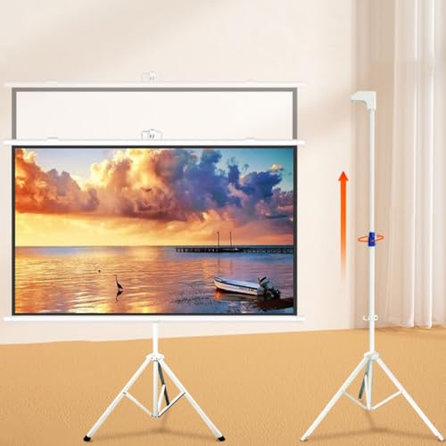 Projektorleinwand mit Ständer, einziehbare Projektionsleinwand, Fester Rahmen zur Wand-/Deckenmontage, for Heimkino-Filmbüro-Spielprojektionsleinwand(60"(16:9)) von BVDHASDBT