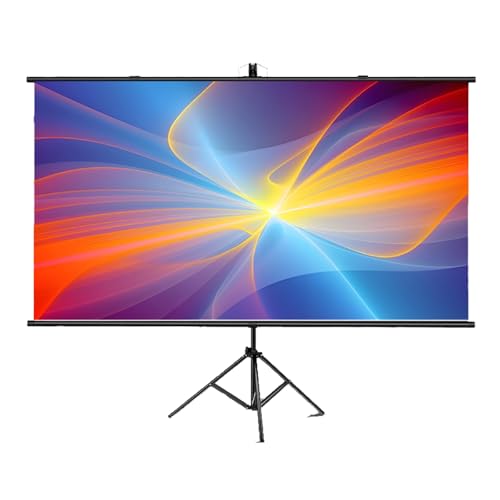 Tragbare Projektor-Filmleinwände, Herunterziehbare Manuelle Projektorleinwand, Knitterfrei, Leicht, for Campingpartys, Heimkino, Büro(72"(16:9)) von BVDHASDBT