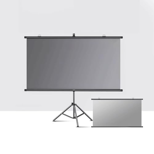 Tragbare Projektor-Filmleinwände, Projektor-Leinwand Mit Ständer, Tragbare Projektor-Leinwand, Wand-/Deckenmontage, Mit Fernbedienung, for Den Filmabend Im Garten(60"(16:9)) von BVDHASDBT