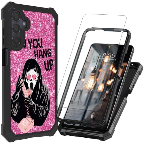 BVDIKMI Schutzhülle für Samsung Galaxy A15 5G, mit Displayschutzfolie, stoßfest, robust, Ghostface Pink BVDIKMI Schutzhülle für Samsung Galaxy A15 5G, mit Displayschutzfolie, stoßfest, robust, Ghostface Pink von BVDIKMI