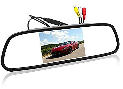 Autospiegel-Monitor – 12,7 cm (5 Zoll) HD 800 x 480 Auflösung Digitaler TFT-LCD-Spiegel Auto Parkplatz Rückfahrmonitor mit 2 Video-Eingängen Anschluss Rück-/Frontkamera von BW