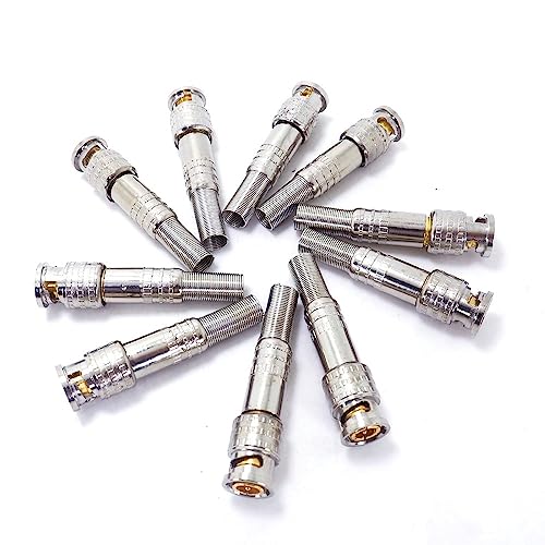 BW® 10pcs BNC-Stecker für RG-59 coaxical Kabel, Messing Ende, zudrücken, Kabel-Verschraubung, CCTV-Kamera BNC-Stecker von BW