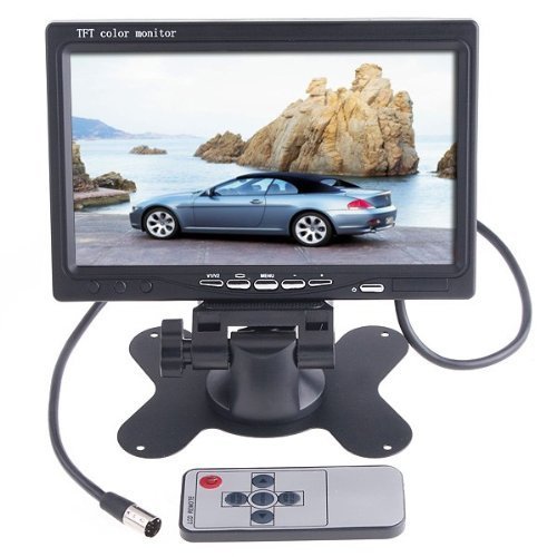 BW 17,8 cm (7 Zoll) HD 800 x 480 TFT Farb LCD Auto Monitor Auto Rückfahrkamera Kopfstütze Monitor DVD VCR Fernbedienung Monitor Unterstützung drehbaren Bildschirm und 2 AV-Eingänge von BW