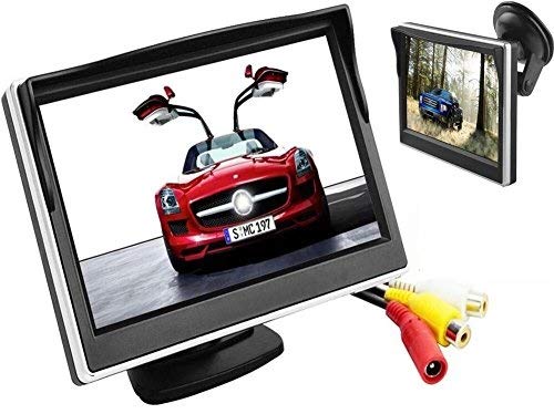 BW 5 Zoll-Digital-Farbe TFT-LCD Auto-Monitor-Auto-Ansicht-Monitor HD 800 * 480 Hoch-Auflösung mit zwei Haltewinkeln und zwei Videoeingang, farbenreiche LCD-Hintergrundbeleuchtung-Anzeige für Auto-Rückseiten-Unterstützungskameras / Auto DVD / VCD / GPS / andere Videoausrüstung von BW