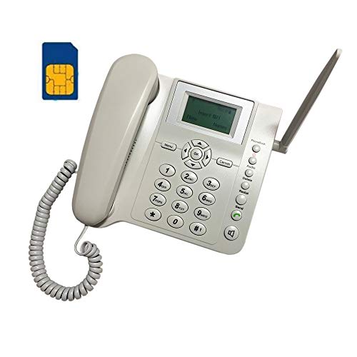 BW Kabelloses Quad-Band GSM Schreibtischtelefon – 6,1 cm LCD-Bildschirm, wiederaufladbarer Akku, Anrufer-ID, Wahlwiederholung, Freisprechfunktionen – Weiß von BW
