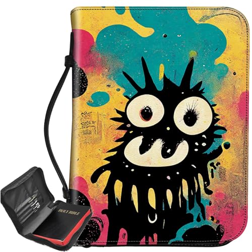 Aquarell-Monster-Bibelhülle, großer Bibelschutz, Trage-Bibel-Tragetasche mit Reißverschluss und Innentaschen, christliches Geschenk für Männer und Frauen Aquarell-Monster-Bibelhülle, großer Bibelschutz, Trage-Bibel-Tragetasche mit Reißverschluss und Innentaschen, christliches Geschenk für Männer und Frauen von BWEGRHE