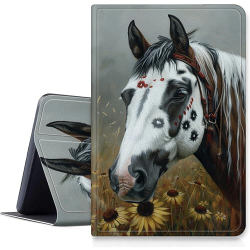 Art Animal Horse Schutzhülle für Kindle Scribe 25,9 cm (10,2 Zoll) (2024/2022 veröffentlicht), stoßfest, PU-Leder, Klappständer, schlanke Hülle mit automatischer Sleep/Wake-Funktion, für Amazon Kindle von BWEGRHE