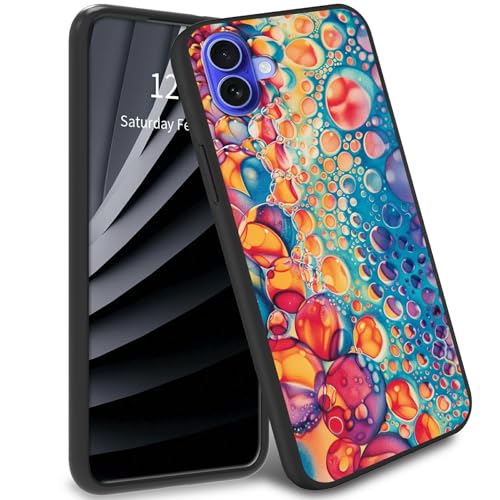 BWEGRHE Bunte Marmor-Schutzhülle für iPhone 16, TPU-Handyhülle, weiches Gel-Gummi, Rundumschutz für iPhone 16 von BWEGRHE