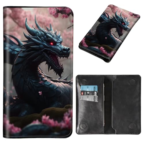 BWEGRHE Handy-Geldbörse mit Kreditkartenfach, PU-Leder, RFID-blockierend, Flip-Schutzhülle, Magnetverschluss, lange Geldbörse für die meisten Smartphones, Dragon Pink Sakura, Small, Minimalistisch BWEGRHE Handy-Geldbörse mit Kreditkartenfach, PU-Leder, RFID-blockierend, Flip-Schutzhülle, Magnetverschluss, lange Geldbörse für die meisten Smartphones, Dragon Pink Sakura, Small, Minimalistisch von BWEGRHE
