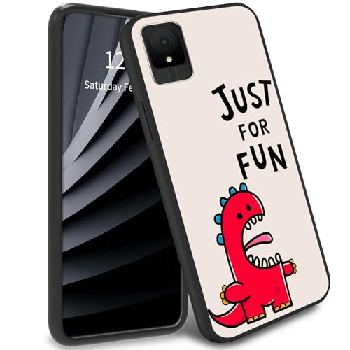 BWEGRHE Just for Fun Dinosaurier-Schutzhülle für TCL K11 T432W (2024), TPU-Handyhülle, weiches Gel-Gummi, Rundumschutz für TCL K11 T432W (2024) von BWEGRHE