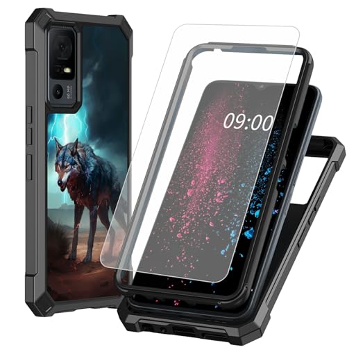 BWEGRHE Magic Wolf Schutzhülle für TCL 40 XE 5G, mit Displayschutzfolie aus gehärtetem Glas, 2-lagig, stoßfeste TPU-Ecke + integrierter Rahmen, Stoßfängerhülle für TCL 40 X 5G, 17,1 cm (6,7 Zoll) BWEGRHE Magic Wolf Schutzhülle für TCL 40 XE 5G, mit Displayschutzfolie aus gehärtetem Glas, 2-lagig, stoßfeste TPU-Ecke + integrierter Rahmen, Stoßfängerhülle für TCL 40 X 5G, 17,1 cm (6,7 Zoll) von BWEGRHE