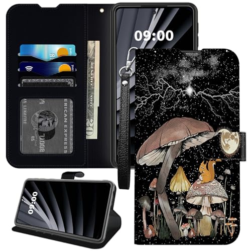 BWEGRHE Mushroom Moon Squirrel Handyhülle für Boost Celero 5G SC, für Boost Celero 5G SC, Brieftaschen-Schutzhülle, PU-Leder, TPU, Klappfunktion, Magnetschnalle, Ständer, mit Kreditkartenschlitz BWEGRHE Mushroom Moon Squirrel Handyhülle für Boost Celero 5G SC, für Boost Celero 5G SC, Brieftaschen-Schutzhülle, PU-Leder, TPU, Klappfunktion, Magnetschnalle, Ständer, mit Kreditkartenschlitz von BWEGRHE
