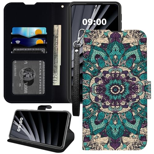 BWEGRHE Retro-Mandalas-Schutzhülle für iPhone 16 Pro, PU-Leder mit TPU-Hülle, Flip-Magnetschnalle, Ständer, mit Kreditkartenschlitz, Handgelenkschlaufe BWEGRHE Retro-Mandalas-Schutzhülle für iPhone 16 Pro, PU-Leder mit TPU-Hülle, Flip-Magnetschnalle, Ständer, mit Kreditkartenschlitz, Handgelenkschlaufe von BWEGRHE