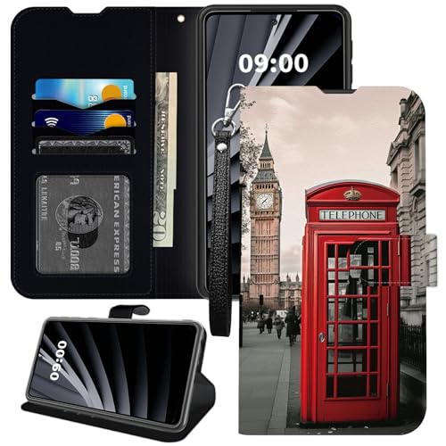 BWEGRHE Rote Telefonzelle in London Schutzhülle für iPhone 16 Pro, PU-Leder mit TPU-Hülle, Klapp-Magnetschnalle, Ständer, mit Kreditkartenschlitz, Handschlaufe BWEGRHE Rote Telefonzelle in London Schutzhülle für iPhone 16 Pro, PU-Leder mit TPU-Hülle, Klapp-Magnetschnalle, Ständer, mit Kreditkartenschlitz, Handschlaufe von BWEGRHE