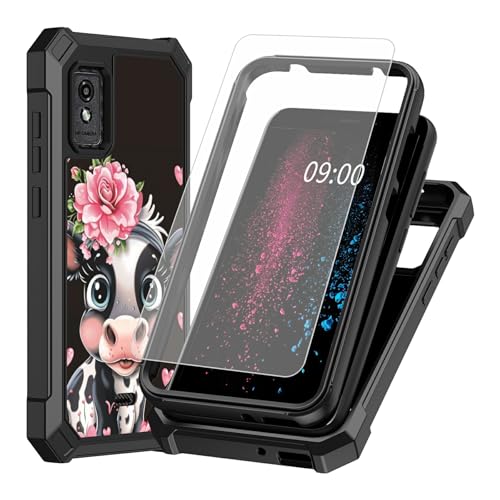 BWEGRHE Schutzhülle für Blu Studio Mini 2023, Motiv: kleine Kuh, mit Displayschutzfolie aus gehärtetem Glas, 2-lagig, stoßfest, TPU-Ecken, integrierter Rahmen, Stoßfänger für Blu Studio Mini 2023 BWEGRHE Schutzhülle für Blu Studio Mini 2023, Motiv: kleine Kuh, mit Displayschutzfolie aus gehärtetem Glas, 2-lagig, stoßfest, TPU-Ecken, integrierter Rahmen, Stoßfänger für Blu Studio Mini 2023 von BWEGRHE