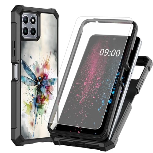 BWEGRHE Schutzhülle für Boost Celero 5G Plus, Libellen-Design, mit Displayschutzfolie aus gehärtetem Glas, 2-lagig, stoßfeste TPU-Ecke + integrierter Rahmen, Stoßfängerhülle für Boost Mobile Celero 5G BWEGRHE Schutzhülle für Boost Celero 5G Plus, Libellen-Design, mit Displayschutzfolie aus gehärtetem Glas, 2-lagig, stoßfeste TPU-Ecke + integrierter Rahmen, Stoßfängerhülle für Boost Mobile Celero 5G von BWEGRHE