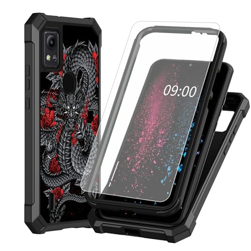 BWEGRHE Schutzhülle für Cricket Icon 5, mit Displayschutzfolie aus gehärtetem Glas, 2 Schichten, stoßfeste TPU-Ecke + integrierter Rahmen, Stoßfängerhülle für AT&T Motivate 4 BWEGRHE Schutzhülle für Cricket Icon 5, mit Displayschutzfolie aus gehärtetem Glas, 2 Schichten, stoßfeste TPU-Ecke + integrierter Rahmen, Stoßfängerhülle für AT&T Motivate 4 von BWEGRHE