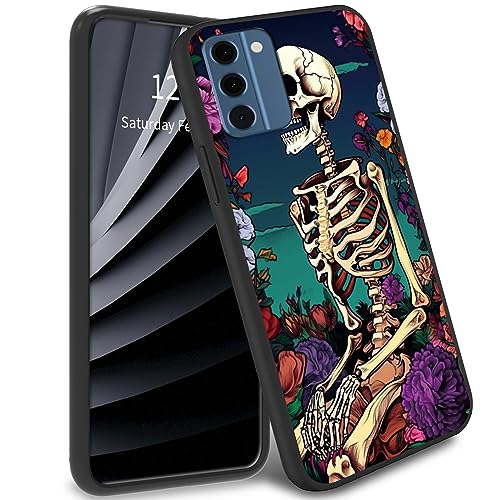 BWEGRHE Schutzhülle für Nokia C300 N155DL, für Nokia C300 4G 2023, TPU, Bumper, Handyhülle mit Zuckerblumenschädel Design, weiche Gummi-Silikonhülle für Nokia C300 4G 16,6 cm (6,5 Zoll) von BWEGRHE