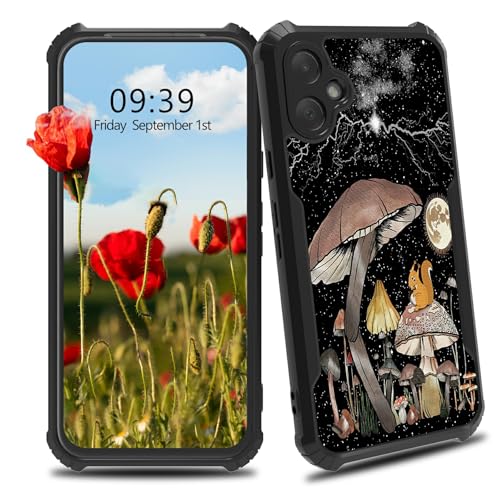 BWEGRHE Schutzhülle für Samsung Galaxy A05, Motiv: Pilz und Mond, Eichhörnchen, für Damen und Herren, schmale Passform, Hartplastik, Stoßschutz, Ecken, stoßfest, kratzfest, Schutzhülle für Galaxy A05 BWEGRHE Schutzhülle für Samsung Galaxy A05, Motiv: Pilz und Mond, Eichhörnchen, für Damen und Herren, schmale Passform, Hartplastik, Stoßschutz, Ecken, stoßfest, kratzfest, Schutzhülle für Galaxy A05 von BWEGRHE