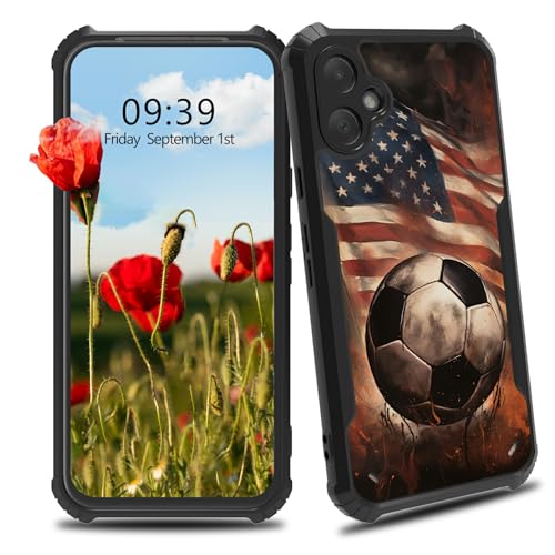 BWEGRHE Schutzhülle für Samsung Galaxy A06 4G, Motiv: Fußballflagge, für Herren und Damen, schmale Passform, Hartplastik, Stoßschutz, Ecken, stoßfest, kratzfest, Schutzhülle für Galaxy A06 4G BWEGRHE Schutzhülle für Samsung Galaxy A06 4G, Motiv: Fußballflagge, für Herren und Damen, schmale Passform, Hartplastik, Stoßschutz, Ecken, stoßfest, kratzfest, Schutzhülle für Galaxy A06 4G von BWEGRHE