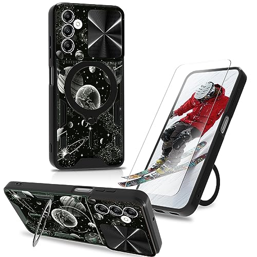 BWEGRHE Schutzhülle für Samsung Galaxy A14 5G / 4G, mit Ständer, mit Displayschutzfolie, Schiebe-Kamera-Abdeckung, integrierter 360-Grad-drehbarer Ringständer, Ganzkörperschutz, Handyhülle für Galaxy BWEGRHE Schutzhülle für Samsung Galaxy A14 5G / 4G, mit Ständer, mit Displayschutzfolie, Schiebe-Kamera-Abdeckung, integrierter 360-Grad-drehbarer Ringständer, Ganzkörperschutz, Handyhülle für Galaxy von BWEGRHE