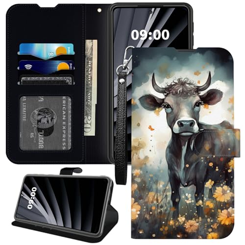 BWEGRHE Schutzhülle für Samsung Galaxy S25 Ultra mit Kuh-Sonnenblumen-Motiv, PU-Leder mit TPU-Hülle, Flip-Magnetschnalle, Ständer, mit Kreditkartenschlitz, Handschlaufe BWEGRHE Schutzhülle für Samsung Galaxy S25 Ultra mit Kuh-Sonnenblumen-Motiv, PU-Leder mit TPU-Hülle, Flip-Magnetschnalle, Ständer, mit Kreditkartenschlitz, Handschlaufe von BWEGRHE