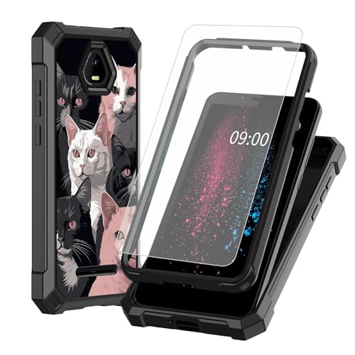 BWEGRHE Schutzhülle für Schok Volt SV55 (SV55216) mit Displayschutzfolie aus gehärtetem Glas, 2-lagig, stoßfeste TPU-Ecke + integrierter Rahmen, Stoßfängerhülle für Schok Volt SV55 5,5 Zoll (14 cm von BWEGRHE