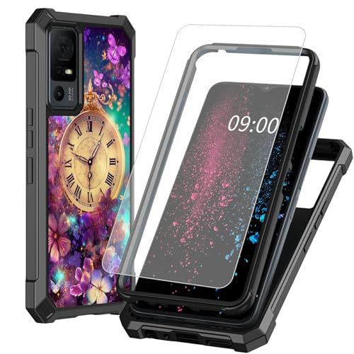 BWEGRHE Schutzhülle für TCL 40 XE 5G, mit Displayschutzfolie aus gehärtetem Glas, 2 Schichten, stoßfeste TPU-Ecke + integrierter Rahmen, Stoßfängerhülle für TCL 40 X 5G, 17,1 cm (6,7 Zoll) von BWEGRHE