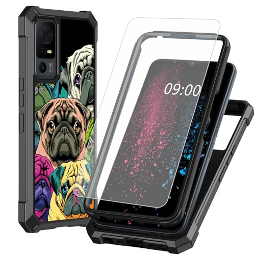 BWEGRHE Schutzhülle für TCL 40 XE 5G, mit Displayschutzfolie aus gehärtetem Glas, 2-lagig, stoßfeste TPU-Ecke + integrierter Rahmen, Stoßfängerhülle für TCL 40 X 5G, 17,1 cm (6,7 Zoll) von BWEGRHE