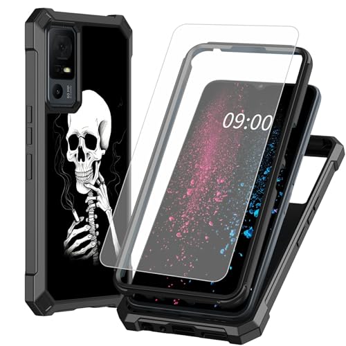 BWEGRHE Schutzhülle für TCL 40 XE 5G 17,1 cm (6,7 Zoll) TCL 40 X 5G (17,1 cm), mit Displayschutzfolie aus gehärtetem Glas, 2-lagig, stoßfeste TPU-Ecke + integrierter Rahmen, Stoßfänger-Design von BWEGRHE