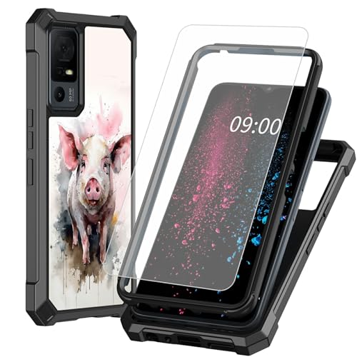 BWEGRHE Schutzhülle für TCL 40 XE 5G 17,1 cm (6,7 Zoll) TCL 40 X 5G (17,1 cm), mit Displayschutzfolie aus gehärtetem Glas, 2-lagig, stoßfeste TPU-Ecken und integrierter Rahmen, Motiv von BWEGRHE